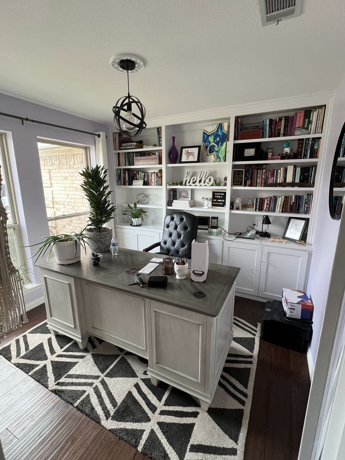 Custom built-in office shelving and cabinetry