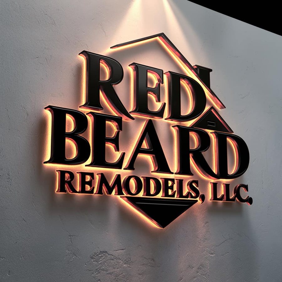 Red Beard Remodels illuminated sign